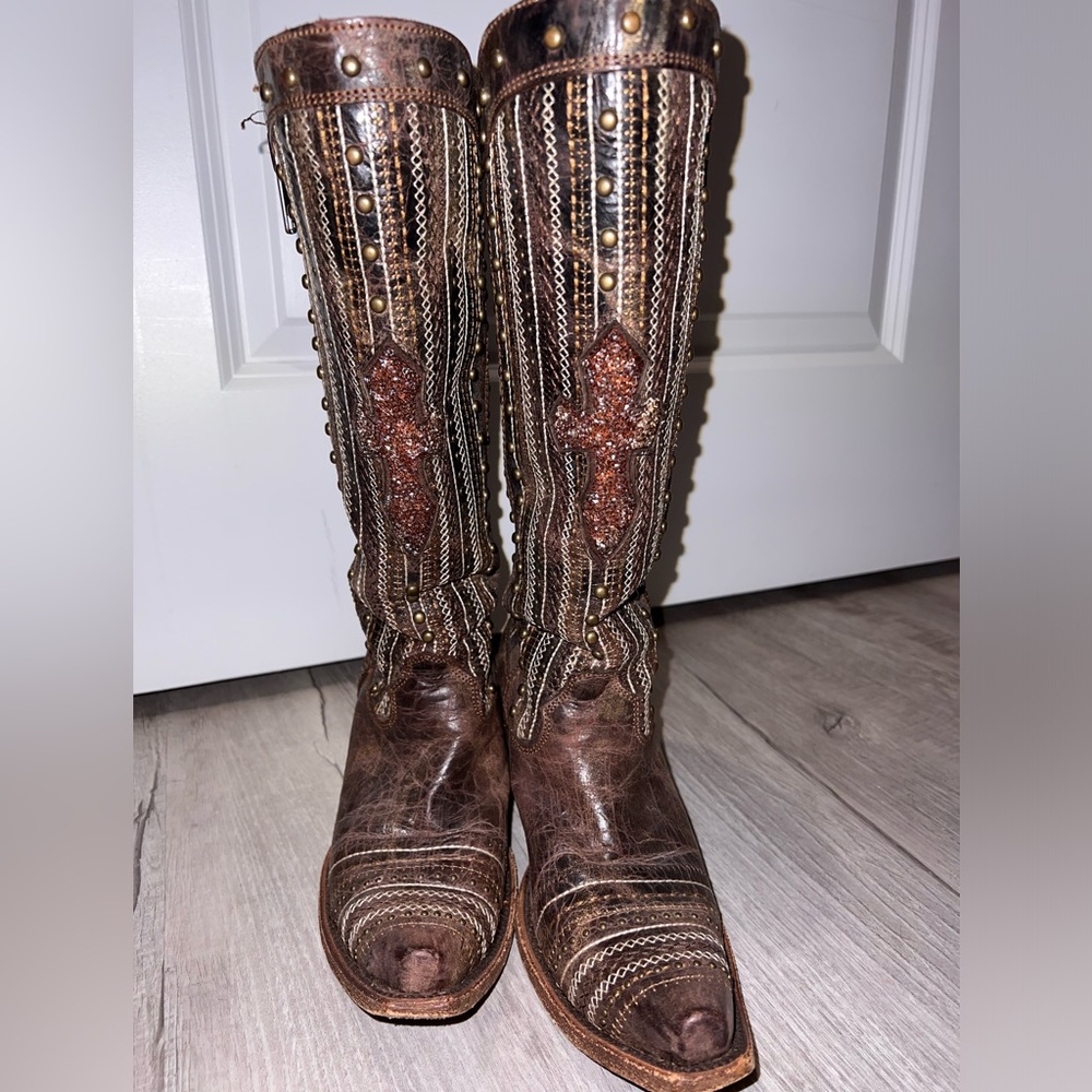 Corral Tall Cross Stud Boots C2925